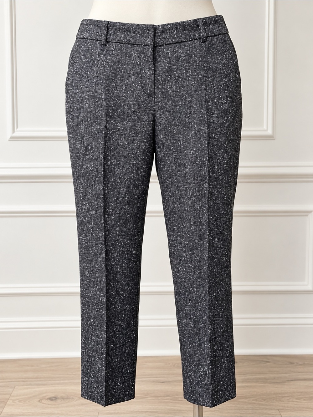 Ann Taylor Women’s Size 18 Black Gray Heathered Slim Ankle Dress Pants tweed